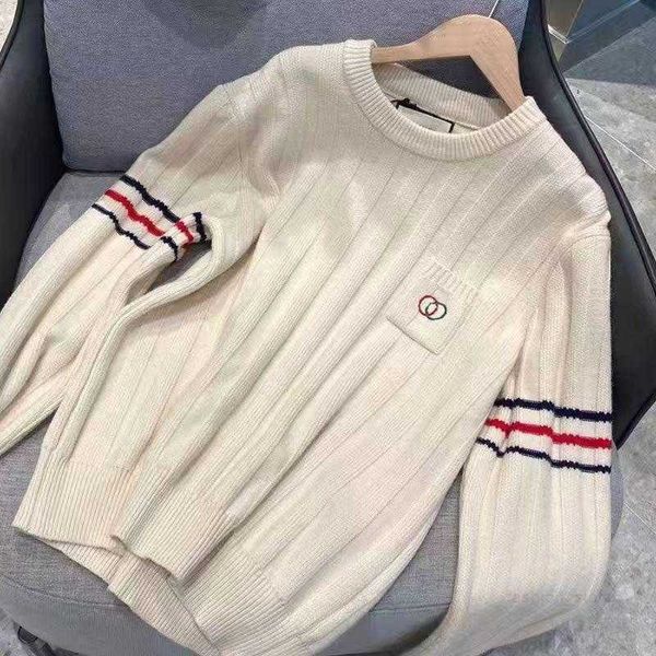 

woman sweater blouse shirt spring autumn designer sweatshirts long sleeves striped round neck jumpers tees size s-xl, White;black
