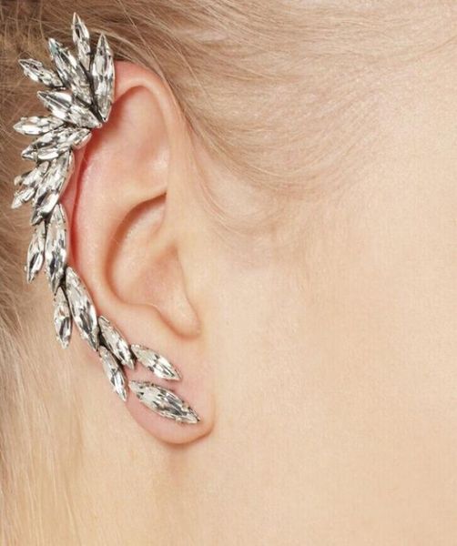 

european fashion punk ear cuff meniscus earrings value acrylic feather ear cuff with women fashion jewelry whole5467080, Silver