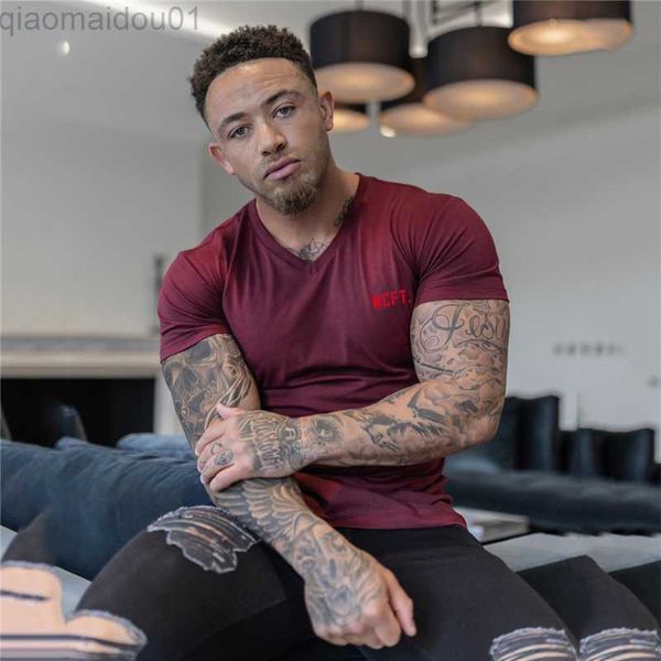 

men's t-shirts summer fashion v-neck graphic t shirts men's personality printing short-sleeve slim fit fitness sports men casual s, White;black