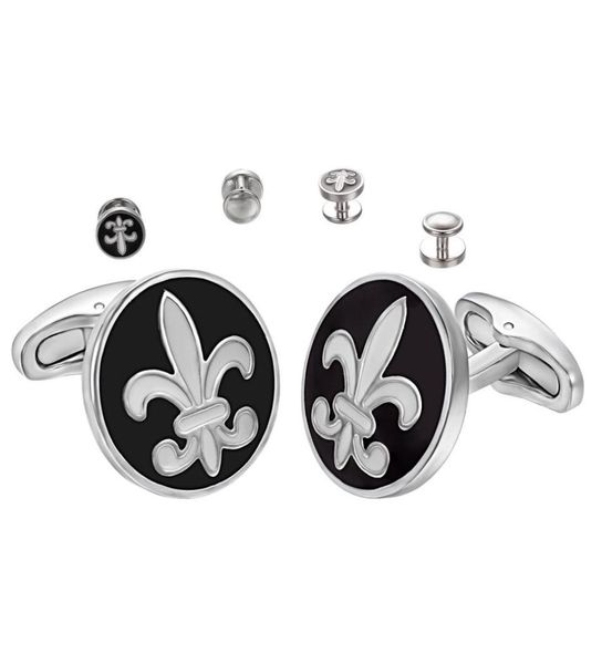 

yoursfs 6 pairsset black circle cuff links set fashionable wedding men039s luxury christmas anniversary holiday gifts1558873, Silver