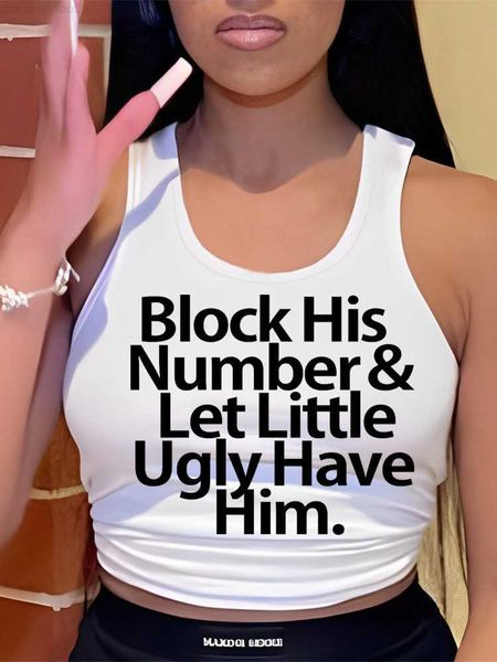 

women's t-shirt wholesale summer outfits y2k clothes streetwear print tank white t shirts o neck sleeveless crop ladies casual tees l2