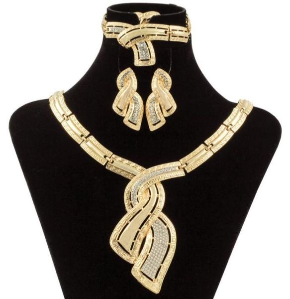 

fashion gold jewelry nigerian crystal necklace hoop earrings women italian bridal jewelry sets wedding accessories3759771, Silver