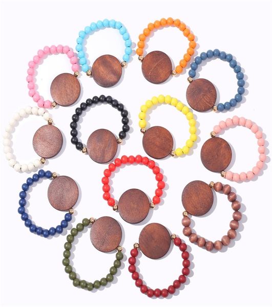 

factory whole beads stretch bracelet personalized laser monogram blank disc wooden beads stretch braceletladies039 holiday 8243454, Slivery;golden