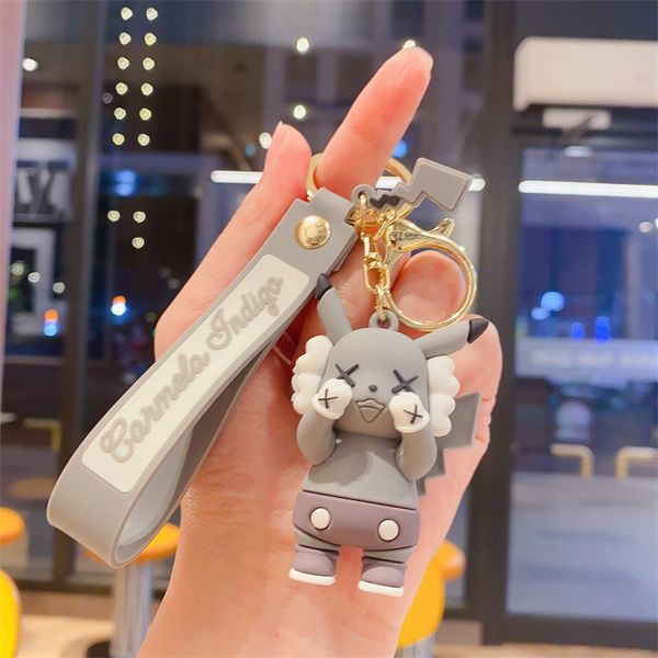 

fashion blogger designer jewelry new cute cartoon doll silicone keychain mobile phone keychains lanyards keyrings wholesale ys119, Slivery;golden
