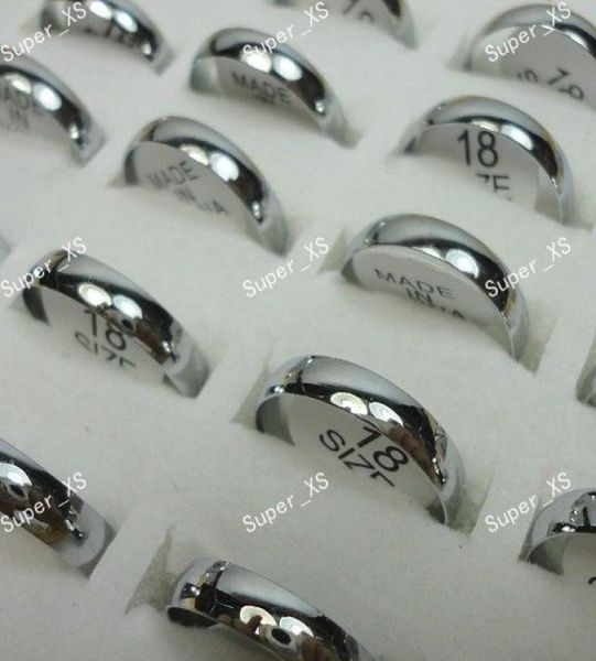 

new smooth silver stainless steel rings for women men whole fashion jewelry bulk lots lr346 5445357