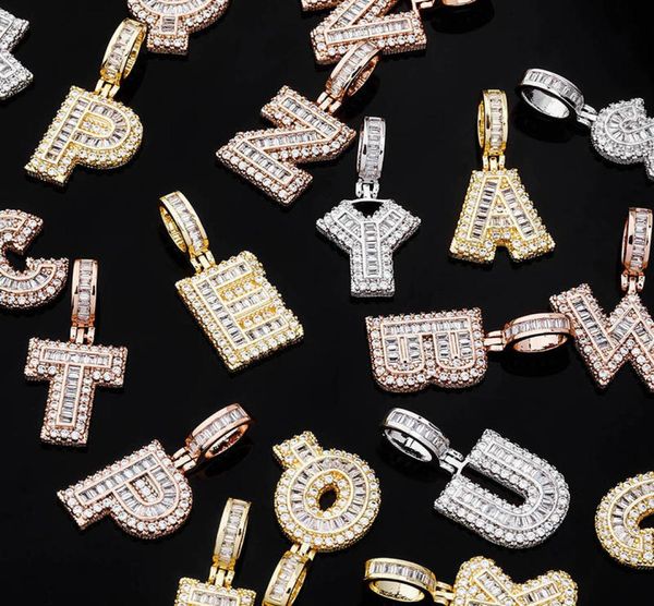 

bling custom name necklace gold plated bling ice out cz letter pendant necklace with 24inch rope chain6540719, Silver
