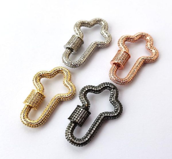 

creative cubic zirconia carabiner cross charm lock clasps pendant for making necklaces diy jewelry supplies kt0093918913, Silver