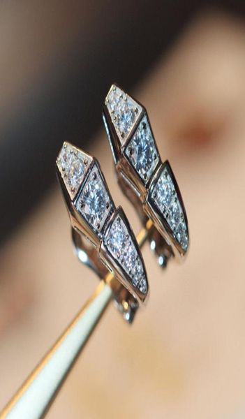 

2023 luxury quality charm stud earring with diamond shape with diamond in two colors plated have box stamp ps35465847407, Golden
