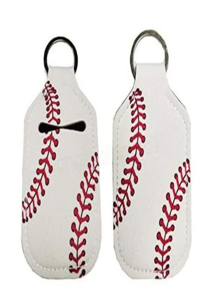 

leather sport accessories baseball owal keychain hand sanitizer holder for backpack kids travel size4572758