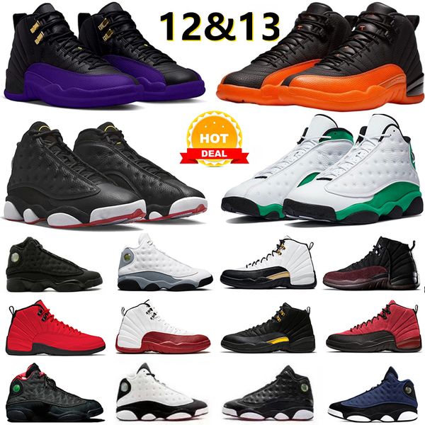 

jumpman 12 13 mens basketball shoes 12s brilliant orange playoff stealth hyper royal black taxi royalty 13s black flint playoffs french univ