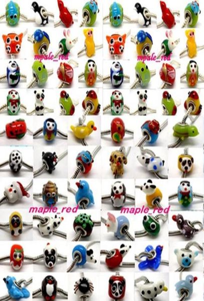 

20pcslot mixed fashion animal glass beads for jewelry making loose lampwork charms diy beads for bracelet whole in bulk low p4914931, Black