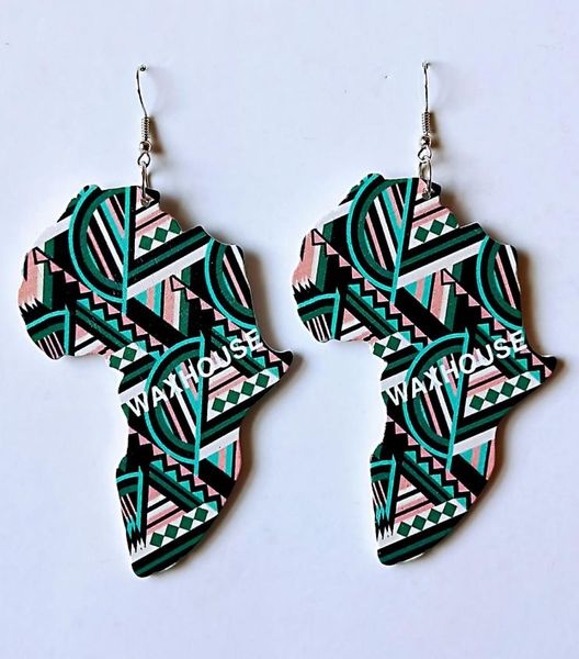 

wood africa map printing flower geo earring vintage party african afro jewelry wooden diy club gift6303177, Silver