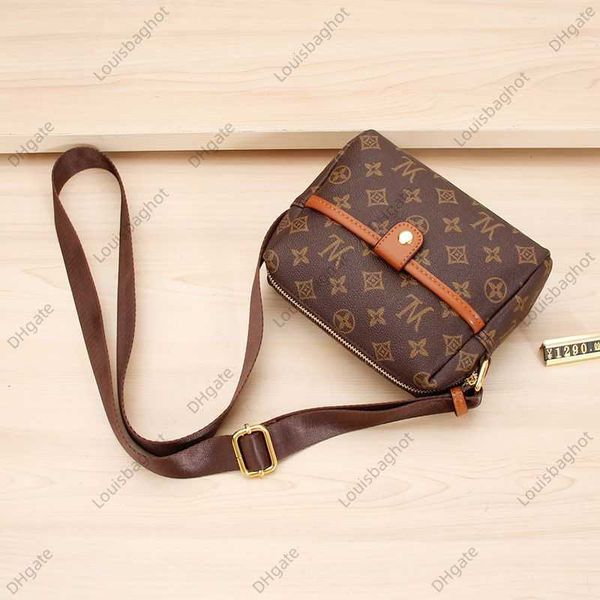 

spring/summer fashion genuine leather women's bag cowhide old flower shoulder bag wide shoulder strap four seasons commuter crossbody b