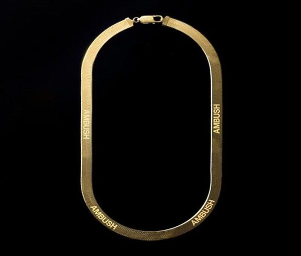 

statement ambush young herringbone necklace joint letter pendant hip hop jewelry cool handsome men women bijoux party gifts2316750, Golden;silver