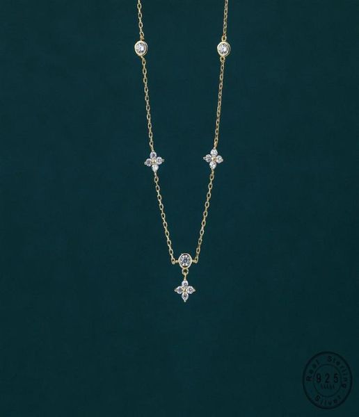 

pendant necklaces 925 sterling silver inlaid zircon flower necklace for women exquisite sweet wedding jewelry accessories gifts 222495809