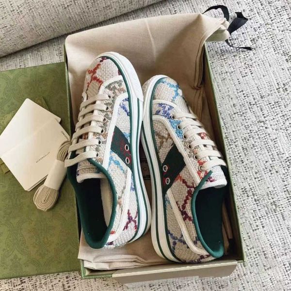

tennis canvas casual shoes luxurys designer womens shoe italy green and red web stripe rubber sole for stretch cotton low platform mens woma, Black