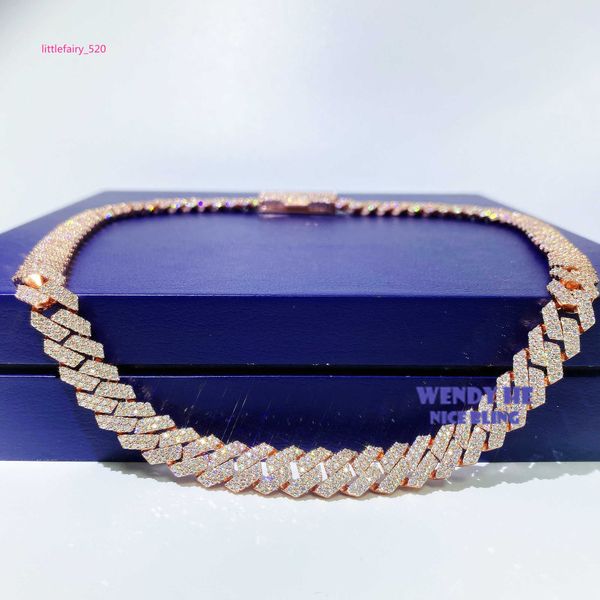 

pendant necklaces sell drop shipping iced out vvs diamond hip hop 10mm moissanite cuban chain, Silver