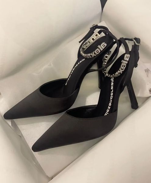 

luxury summer brand women dahlia sandals shoes crystal glass lambskin lining & bow high heels lady party wedding dress elegant sandalias eu3, Black