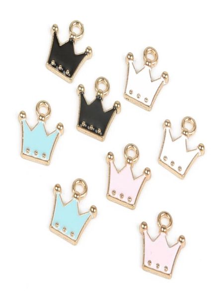 

10pcslot crown shape drop charms zinc alloy metal enamel charm pendant for diy craft bracelet necklace earrings jewelry making2119654, Bronze;silver