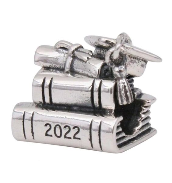 

2022 graduation 925 sterling silver charms european loose beads student school book chain bracelet boy girl women men charms diy jewelry mak, Bronze;silver
