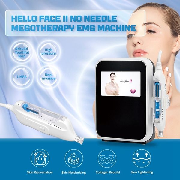 

hello face ii mesotherapy gun water vital mesogun no needle type beauty equipment skin rejuvenation wrinkle removal skin tightening firming, Black;white