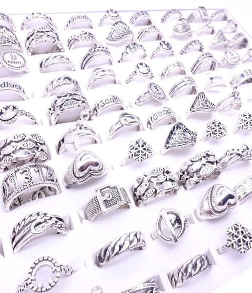 

whole 100pcs womens jewelry rings bohemia style silver plated fashion beautiful party gift mixed styles3923476, Golden;silver