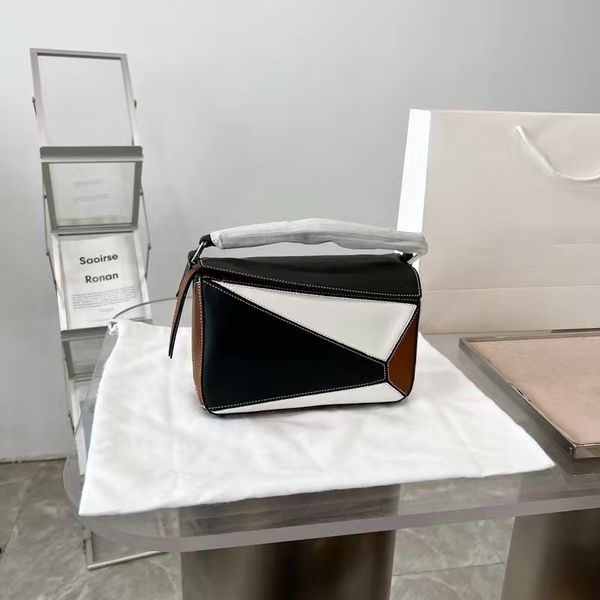 

mini puzzles bag leather women geometry crossbody bags geometric shoulder bag designer hobo handbags portable diagonal flip cover purse