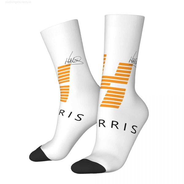 

men's socks funny crazy sock for men f1 lando norris hip hop harajuku formula 1 happy pattern printed boys crew casual gift, Black
