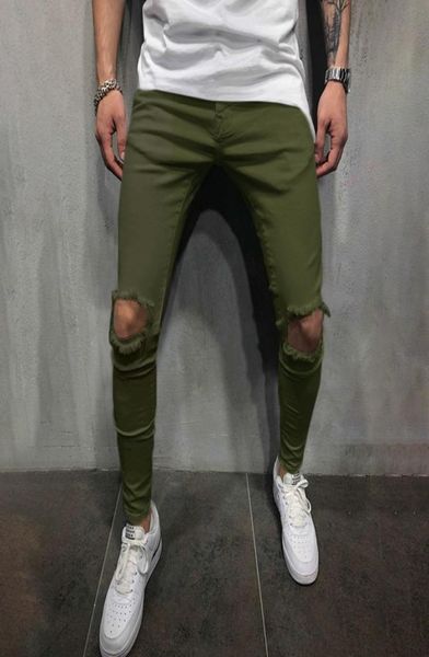 

new fashion men039s hole casual pencilpants mid pants men drawstring jogger pants solid leisure male sweatpants jogger28454977265091, Black