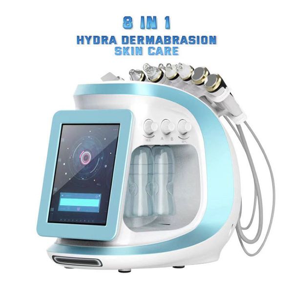

8 in 1 dermabrasion facial cleanser oxygen sprayer cold hammer radio frequency pore /pigmentation/blackheads removal face lifter device