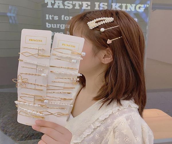 

fashion hair clip set for women girls fashion pearl rhinestone hair barrettes hairpins headwear styling hair accessories gift7614168