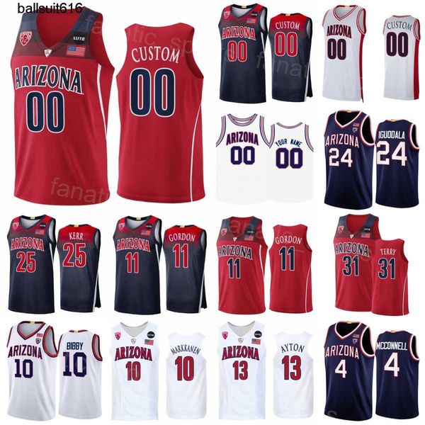 

arizona wildcats college jersey basketball 32 sean elliot 10 mike bibby 20 damon stoudamire jason gardner steve kerr jason terry deandre ayt, Black;red