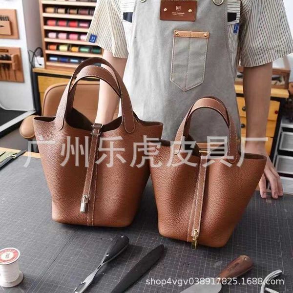 

orignal luxury designer bag picotin lock pure handmade original leather tc cowhide bucket cabbage basket picotin handbag 18 22 portable wome