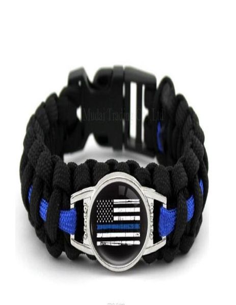 

find similar black blue thin blue line american flag back the blue police paracord survival outdoor camping bracelet for women m5513388, Golden;silver