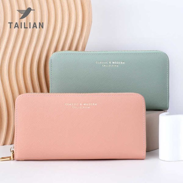 

tailian 2023 new wallet fashion women's long cross pattern zipper handheld bag women's simple wallet