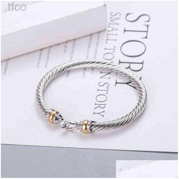 

designer bracelets bangle bracelet dy hook charm women fashion jewelry accessories atmosphere platinum plated men twisted wire selling drop, Black
