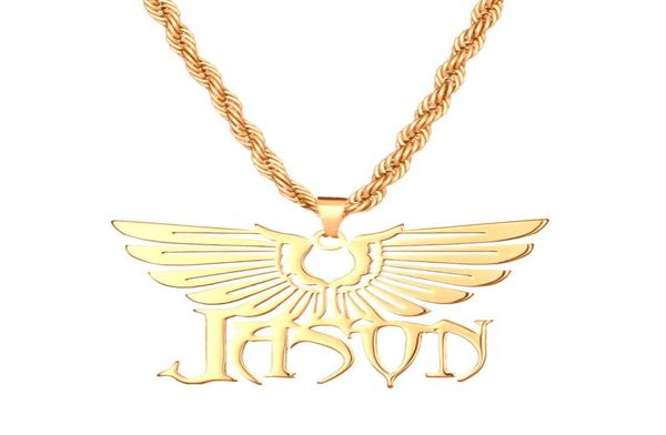 

custom personalized nameplate name necklace for men jewelry hip hop stainless steel old english design statement necklace6603950, Silver