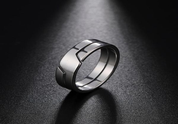 

fashion simple stainless steel couple ring for men women casual finger rings jewelry engagement anniversary gift4494911, Silver