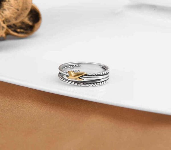 

layer rings love womens men trendy x braided fashion ladies jewelry double designer ring for couple birthday party gift7403178, Slivery;golden