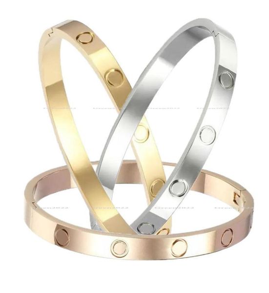 

love bracelet bangles women men titanium steel screw screwdriver bracelets nail bracelet jewelry with velvet bag never fade not al5657651, Black