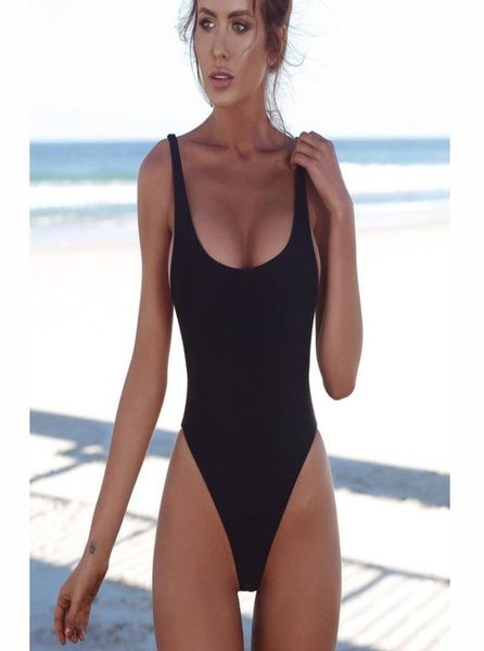 

thong black women one piece swimsuit solid female backless brazilian swimwear monokini beachwear bathing suit4447900, White;black