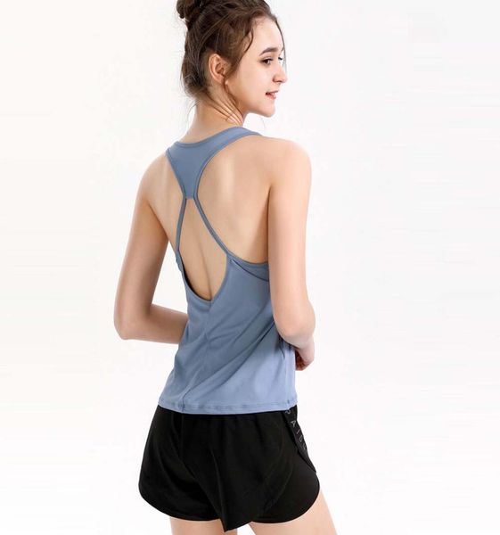 

l1272 women yoga vest tshirt designer hollow back sports fitness tank yoga running gym jogging vest 4787342