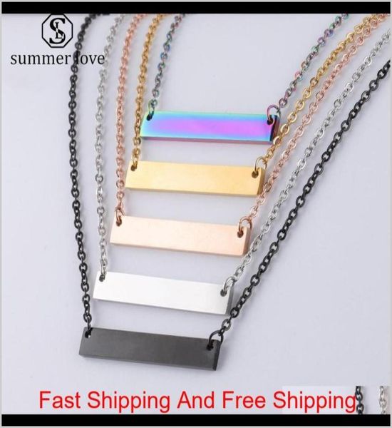 

new blank bar pendant necklace stainless steel necklace gold rose gold silver blank bar charm pendant jewelry for buyer own engrav1988926
