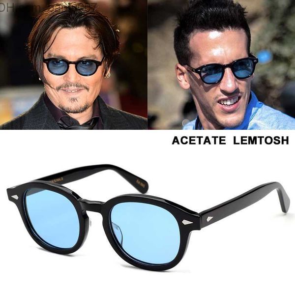 

sunglasses jackjad acetic acid frame johnny depp lemtosh style polarized sunglasses men's vintage round sunglasses z230726, White;black