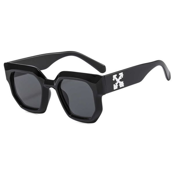 

summer new 2023 polygonal large frame decoration men's sunshade fashion sunglasses, White;black