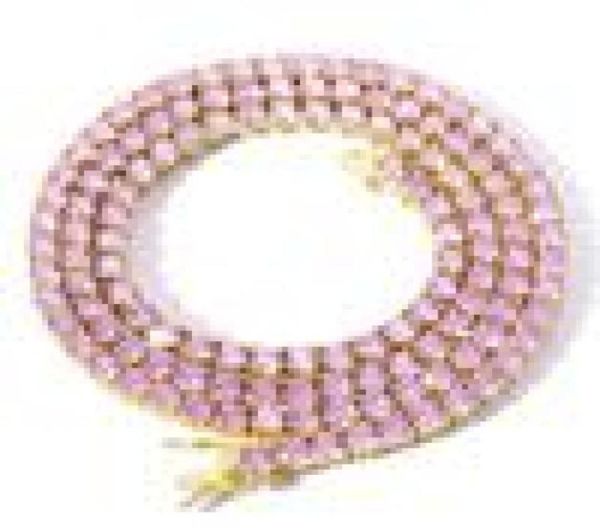 

solitaire 4mm tennis chain necklace gold silver finish pink purple lab diamonds 1824039039 1 row zirconia diamonds bling te7295708, Black