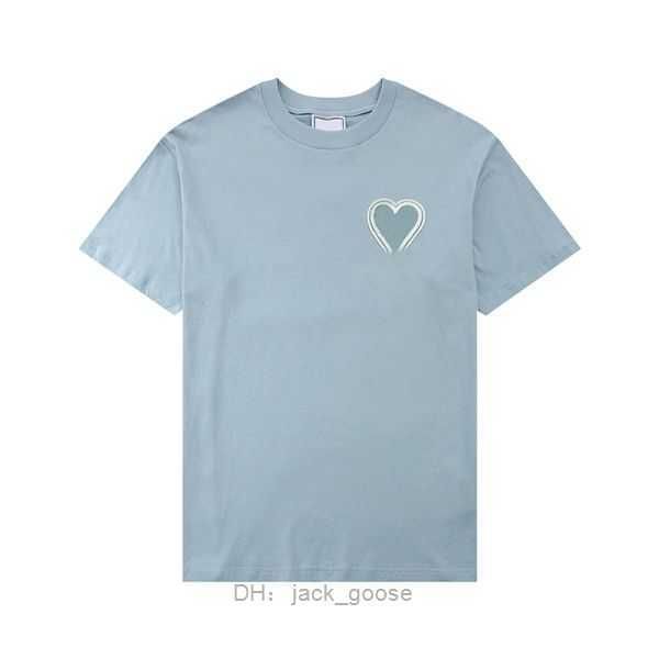 

paris fashion mens designer t shirt amis embroidered red heart solid color big love round neck short sleeve t-shirt for essentai 4 b3t7, White;black