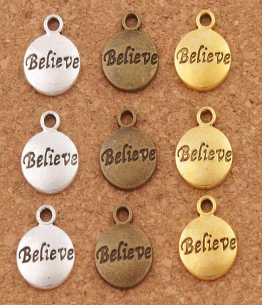

believe round spacer charm beads 300pcslot 154x118mm antique silvergoldbronze pendants jewelry diy l350 lzsilver6603394, Bronze;silver