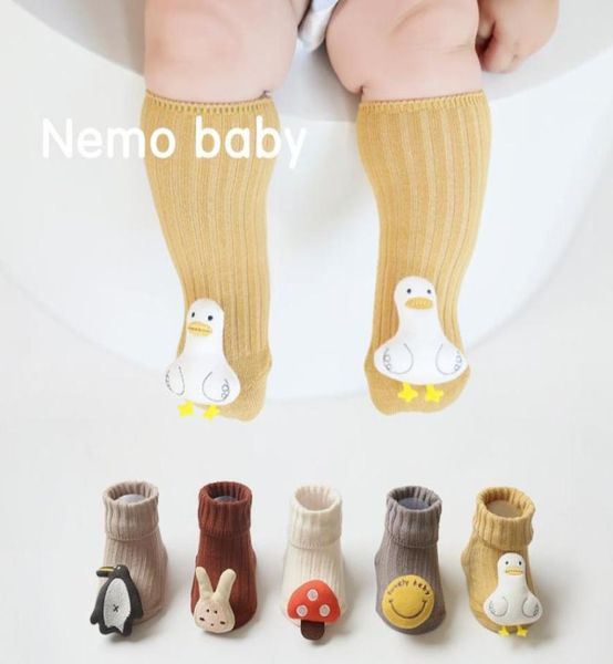 

new baby socks cute cartoon doll toddle tube socks nonslip dot glue autumn and winter1509472, Pink;yellow