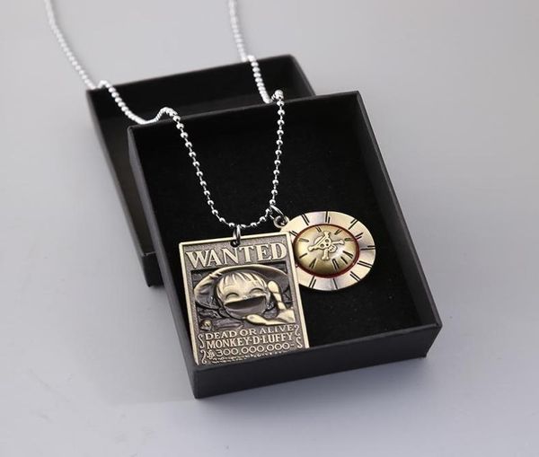 

pendant necklaces cartoon anime one piece necklace luffy ace zoro sanji wanted chain choker man charm gifts jewelry collarespendan9038419, Silver